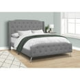 thumbnail image 5 of Bed - Queen Size - Bedroom - Upholstered - Gray Linen Look, 5 of 11