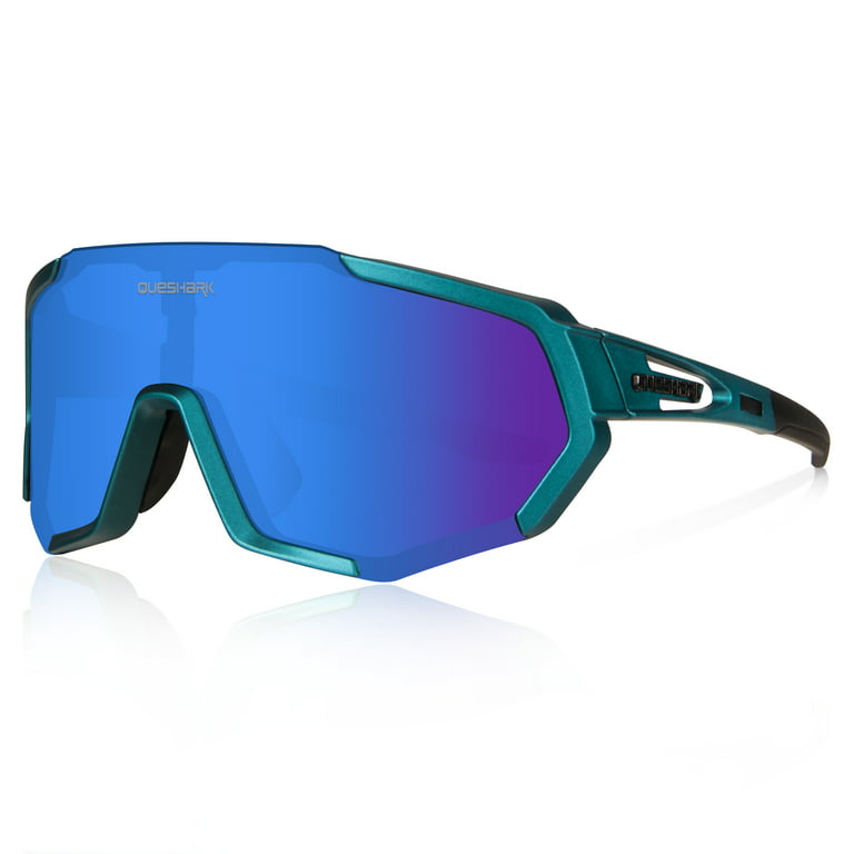Queshark Cycling Glasses TR90 Frame Polarized Sports Sunglasses Bike  Glasses for Men Women with 3 Interchangeable Lens Anti-UV400 for Driving  Fishing