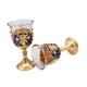 thumbnail image 2 of 2 copas de vino en relieve, mini copas reutilizables, portátiles, decorativas, para brindis. azul y dorado, 2 of 9