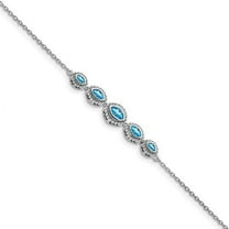 Primal Gold 14 Karat White Gold Blue Topaz Bracelet