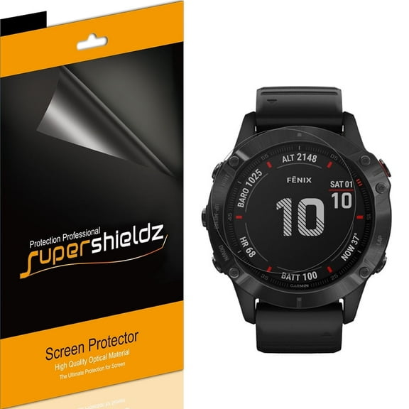 [6-Pack] Supershieldz for Garmin Fenix 6 / Fenix 6 Pro Screen Protector, Anti-Glare & Anti-Fingerprint (Matte) Shield