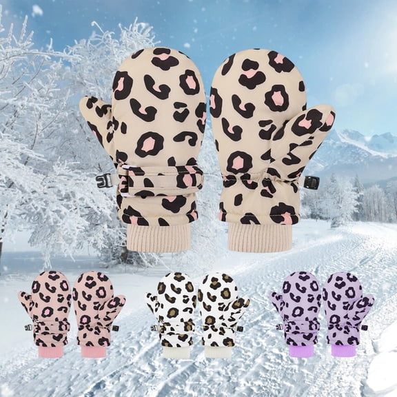 Kids Ski Gloves Mittens Waterproof Windproof Warm Winter Snow Mittens for Boys Girls Purple 4 Y-10 Y