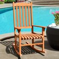thumbnail image 4 of Gymax 2 Pcs Chaise Berçante d'Extérieur en Eucalyptus Fauteuil Berçant Simple pour Patio Terrasse Naturel, 4 of 10