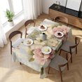 thumbnail image 3 of Farmhouse Pink Floral Table Cloth Waterproof Tablecloths, Spring Vintage Botanical Flowers Tablecloth Dining Table Cover for Kitchen Party Tabletop Outdoor, Rectangle Tablecloth 60x120 Inch, 3 of 9