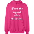 thumbnail image 2 of OXI Hoodie Sweatshirt - Seem Like a Good Idea, Basic Casual Hoodie for Men's and Women Fleece Hoodie Long Sleeve - Heliconia X-Large, 2 of 3