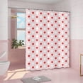 thumbnail image 4 of Valentine''s Day Shower Curtain, Weighted Bottom Romantic Love Theme Pink and Red Little Heart Fabric Bathroom Curtain Home Decor Waterproof Washable with 12 Hooks,72"x72", 4 of 6