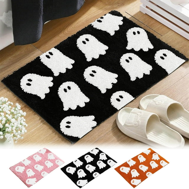 Sentmoon Kitchen Rugs Outdoor Rugs Thanksgiving Decor Fall Decorations for Home Halloween Ghost Floor MATS-bathroom and Toilet Faux Floor MATS-entrance Door Foot MATS for The Foyer