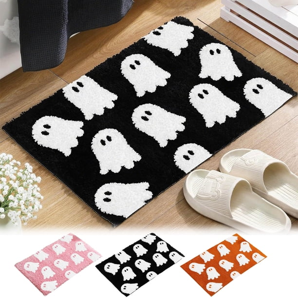 Alfombras de Fantasmas para Halloween | Alfombras Decorativas para Baño y Aseo | Alfombras de Entrada para El Recibidor | Material de Poliéster | Tamaño: 40 X 60 Cm | Absorción de Agua | Felpudo Deco