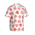 thumbnail image 2 of Kll Men'S Hawaiian Shirt Short Sleeve Button Down Beach Shirts-Pink Hearts1, 2 of 8
