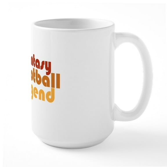 CafePress - Retro Fantasy Football Legend Large Mug - 15 oz Ceramic Large White Novelty Mug