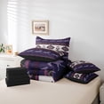 thumbnail image 6 of jejeloiu Retro Boho Aztec 7-Piece Twin Bedding Sets,Rustic Farmhouse Tribal Bedding Comforter Set,Purple Horse Silhouette Sheet Sets For Teens,Microfiber Bedroom Decor Reversible, 6 of 8