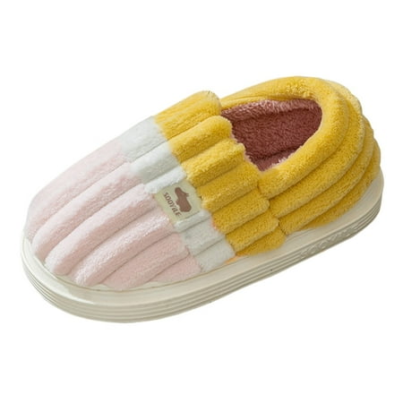 

bvgfsahne Couples Women Slip-On Furry Plush Flat Home Winter Open Toe Keep Warm Slippers Shoes
