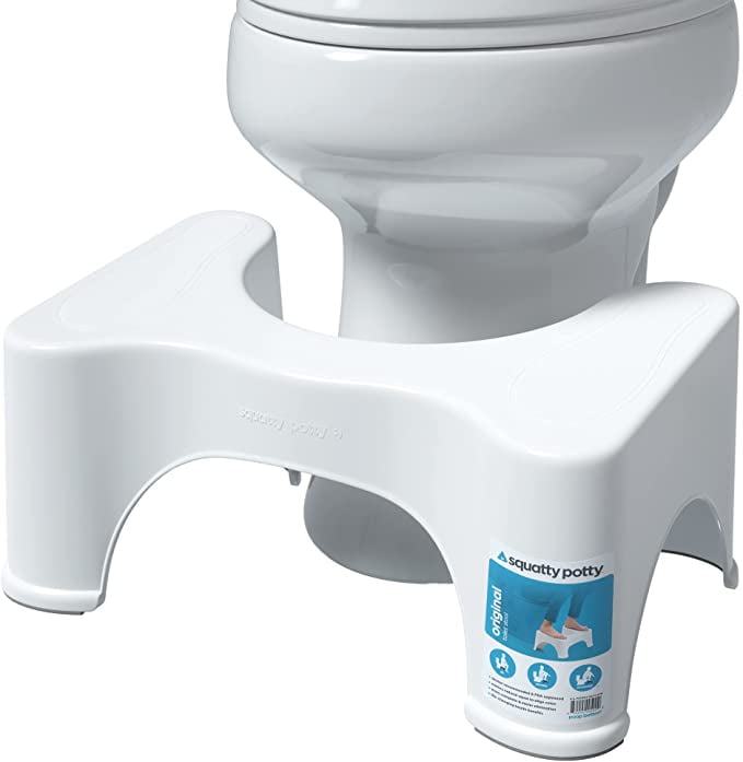 Squatty Potty The Original Bathroom Toilet Stool Height, White, 9 Inch (Pack of 1)
