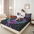 thumbnail image 4 of Homewish Teens Tree Of Life 3pcs Twin Sheet Sets,Bohemian Theme Twin Fitted Sheet,Gradient Universe Galaxy Breathable Flat Sheet,Lightweight Room Decor, 4 of 7