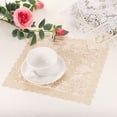 thumbnail image 4 of 2Pack Retro Lace Placemat 12x12-in Square Embroidered Table Place Mats French Crochet Doilies Coasters Cup Mat for Home Wedding, White, 4 of 7