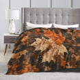 thumbnail image 4 of Fall Pumpkin Blanket Autumn Maple Leaf Throw Blanket Plaid Thanksgiving Orange Flannel Stuff Merch Cozy Decor Fleece Soft Plush Fuzzy Warm Lightweight Bedding Gifts for Women Girls Couch 50"X40", 4 of 6