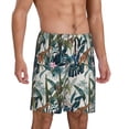 thumbnail image 2 of Kdxio Hawaiian Style Print Mens Sleep Shorts Bottoms Soft Comfy Pajama Wear Pants with Drawstring Pockets, 2 of 7