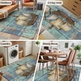 thumbnail image 5 of Rectangle Area Rugs 2.7 x 5 Ft, Vintage Sailboat Non-Slip Residential Carpet, Blue Ocean Seaports Anchors Farmhouse Wood Indoor Crawling Mats Runner Rugs for Living Room/Dining Room/Bedroom, 5 of 8