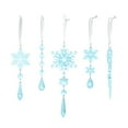thumbnail image 3 of Opvise Acrylic Crystal Snowflake Icicle Christmas Ornaments Set Clear Light Reflective Hanging Decorations with Ribbon (Various Sizes), 3 of 8