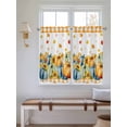 thumbnail image 2 of Thanksgiving Bathroom Window Curtain, Fall Orange Blue Pumpkin Maple Leaves Plaid Light Filtering Coffee Kitchen Curtains, Bedroom Living Room Curtains 2 Panel 84"x45", 2 of 6