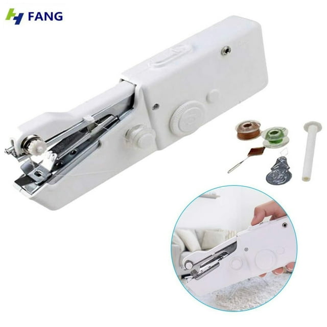 Jinsinto Handheld Sewing Machine Mini Portable Sewing Tool More Friendly to the Handicapped Easy-to-operate Portable DIY for Beginners for Home/Travel User (battery not included)