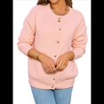 thumbnail image 3 of Suéteres de Larga con Cuello Redondo y Botones para Mujer, Cárdigan Abierto de Otoño 2025 Rosa M, 3 of 10