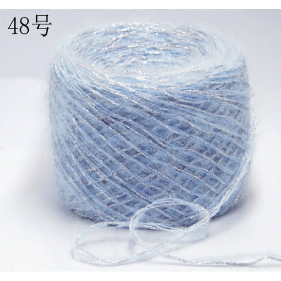 XmhyTop 50g Soft & Shiny Yarn - Multicolor Yarn for Knitting, Crochet, Weaving, Landscapes Yarn, Multicolor Yarn for Knitting, Crocheting Yarn,Light Blue