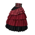 thumbnail image 4 of Falda gótica larga con volantes para mujer, falda steampunk de cintura alta y capas para festival 2XL, 4 of 9