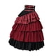 thumbnail image 4 of Falda gótica larga con volantes para mujer, falda steampunk de cintura alta y capas para festival Rojo, 4 of 9