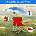 thumbnail image 2 of TeqHome Camping Chair with Canopy Shade Folding Beach Chair Support 220lbs with Adjustable Arm Cup Holder Detachable Umbrella Red, 2 of 9