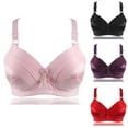 thumbnail image 1 of AMERTEER Women Wireless Floral Print Underwear Push Up Breathable Cotton Bra Bralette Black 38/85BC, 1 of 13
