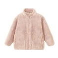 thumbnail image 2 of Children's Coat Winter Fuzzy Fleece Jackets Boys Girls Loungewear Warm Stand Collar Outwear Coats with Pockets 14Y, 2 of 3