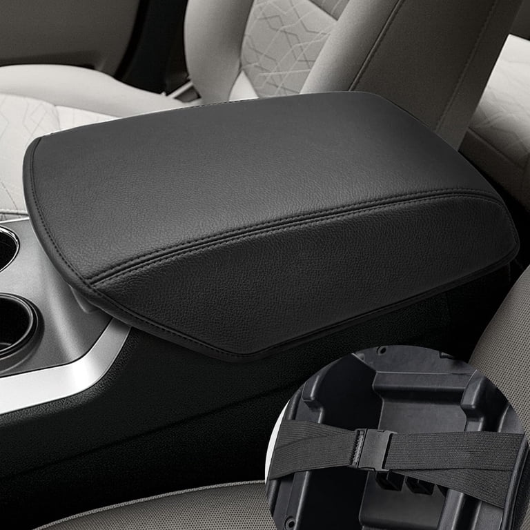 Fits 11-18 Ford Explorer Black Leather Center Console Lid Armrest Cover