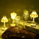 thumbnail image 3 of Lámpara de mesa pequeña estilo pagoda de estilo europeo, luz de noche LED retro, lámpara de palacio pequeña, decoración de dormitorio, lámpara de ambiente, 3 of 4