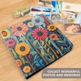 thumbnail image 4 of FORMRS 3 Ring Photo Album 4"x6" Self Adhesive Large Capacity PU Leather Cover, Orange Colorful Flowers, 4 of 8