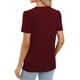 thumbnail image 2 of Camiseta informal de color liso con cuello en V y botones - Cierre clásico con botones, cuello en V versátil, transpirable, 2 of 6