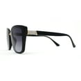thumbnail image 3 of Iconic Metal Bridge Large Cat Eye Plastic Chic Fashion Sunglasses Black Silver Smoke, 3 of 4
