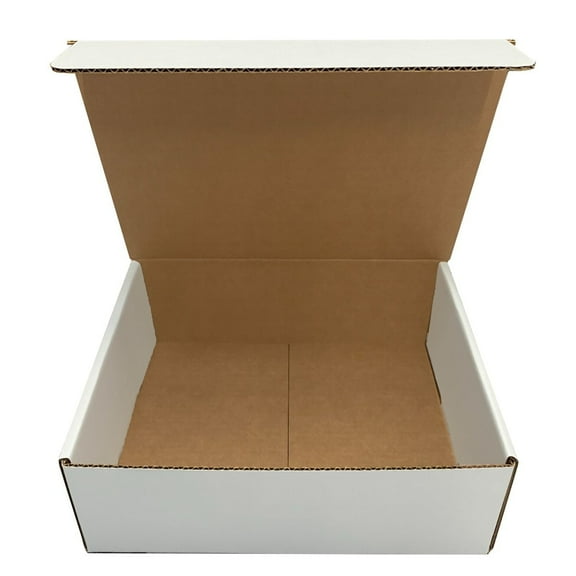 UOFFICE Corrugated Mailer Boxes Sets of 50, 12-1/9" x 9-3/4" x 4", White, 50 Count