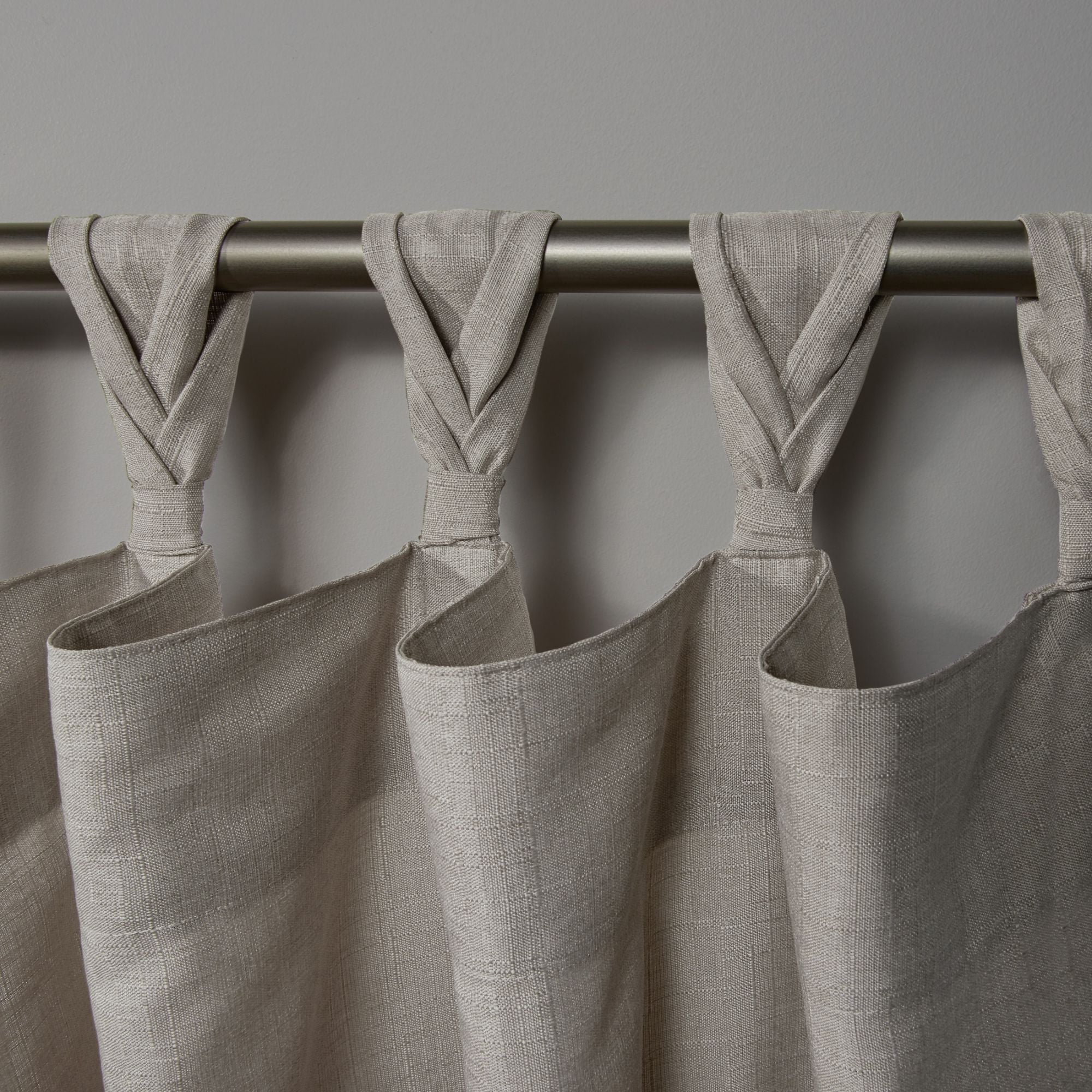 Exclusive Home Curtains Loha Linen Braided Tab Top Curtain Panel Pair, 54x108, Beige