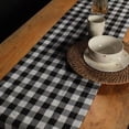 thumbnail image 2 of Poplin Table Runner Gingham Checkered Black, 2 of 2