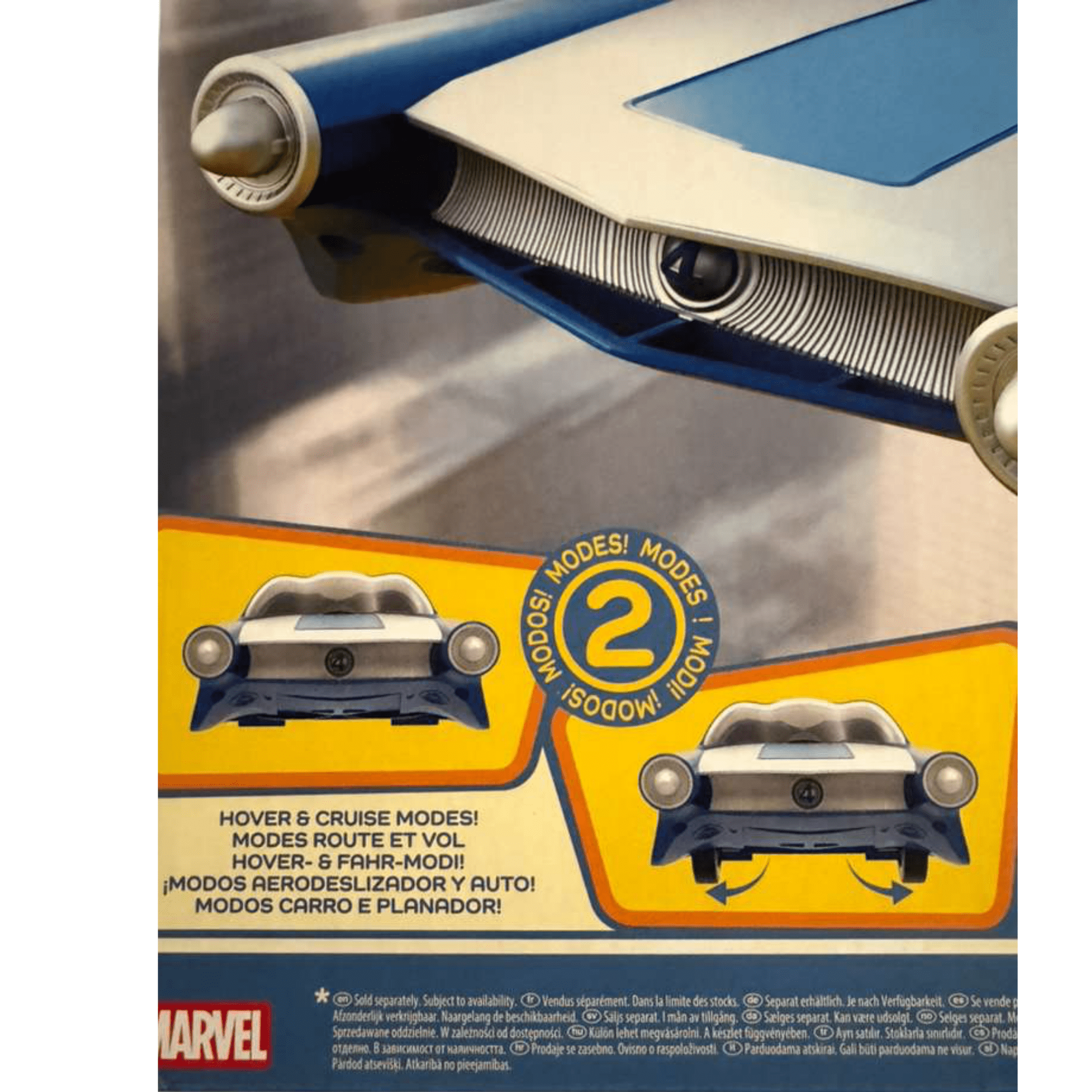 Marvel Studios Fantastic 4 Fantasticar Vehicle with The Thing Action Figure, 2 Modes Hover & Cruise, Collectible Superhero Toy for Kids Ages 4+