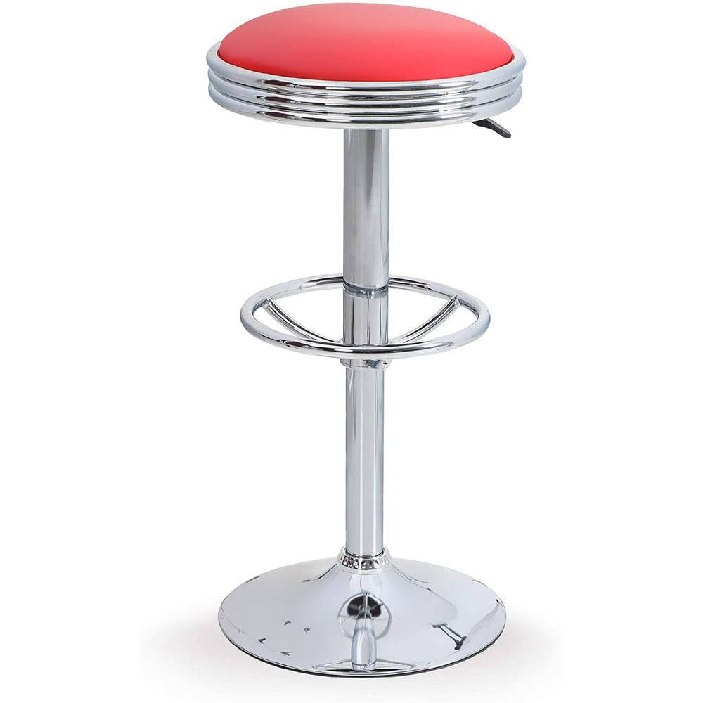 MF Studio Swivel Bar Stool Counter Height Round PU Leather Adjustable