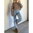 thumbnail image 3 of CIYCuIT Women's Oversized Mini Sweater Dress Solid Color Long Sleeve Crew Neck Pullover Knitwear Casual Chunky Knit Dress for Streetwear, 3 of 7
