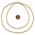 thumbnail image 2 of The Bead Chest Folded  Brass Tube Ethiopian Beads 4x3mm African Large Hole 28 Inch Strand Handmade, 2 of 3