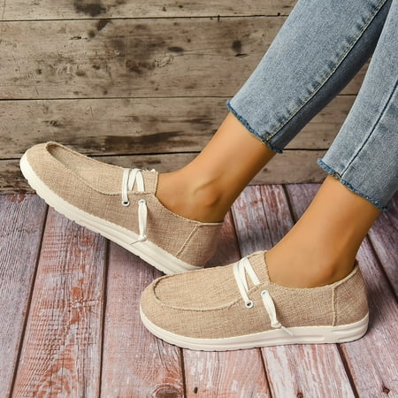 

Women s Loafers Fashion Casual Lightweight Beanie Shoes Lace-up Detail Slip-on Flat Shoes