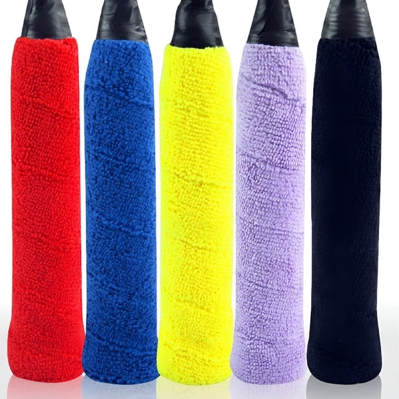 TELOLY Cotton Towel Grip Super Absorbent Towel Tennis Racket Overgrip Anti-Skid Sweatband Tape Racquet Grip Overgrip Wraps for Tennis Badminton Bike Handle