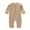 Khaki, variant on Luxalzxs Baby Long Sleeve Onesies Newborn Baby Boy Girl Sweater Romper Solid Color Button Up Knitted Jumpsuit Cute Infant Winter Outfits
