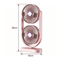 thumbnail image 3 of Double Head Two Way Desktop Portable Fan, High Wind Power Fan for Home Office Camping Bedroom, USB Rechargeable, 3 of 8