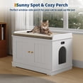 thumbnail image 3 of EDTara Wooden Cat Litter Box Enclosure, Hidden Litter Box Furniture Featuring a Cosy Perch, Farmhouse Style Pet House That Fits Most Litter Boxes, 3 of 9
