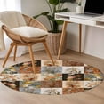 thumbnail image 4 of Round Rug 4Ft Washable Non-Slip, Floral Patchwork Circle Area Rugs for Living Room Bedroom, Vintage Country Geometric Flower Indoor Floor Mats Carpet Runner for Home Decor Aesthetic, 4 of 8